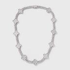 Clover Iced Prong Cuban Chain (Silver) - 8mm