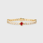 Red Clover Tennis Bracelet (Gold) - 4mm