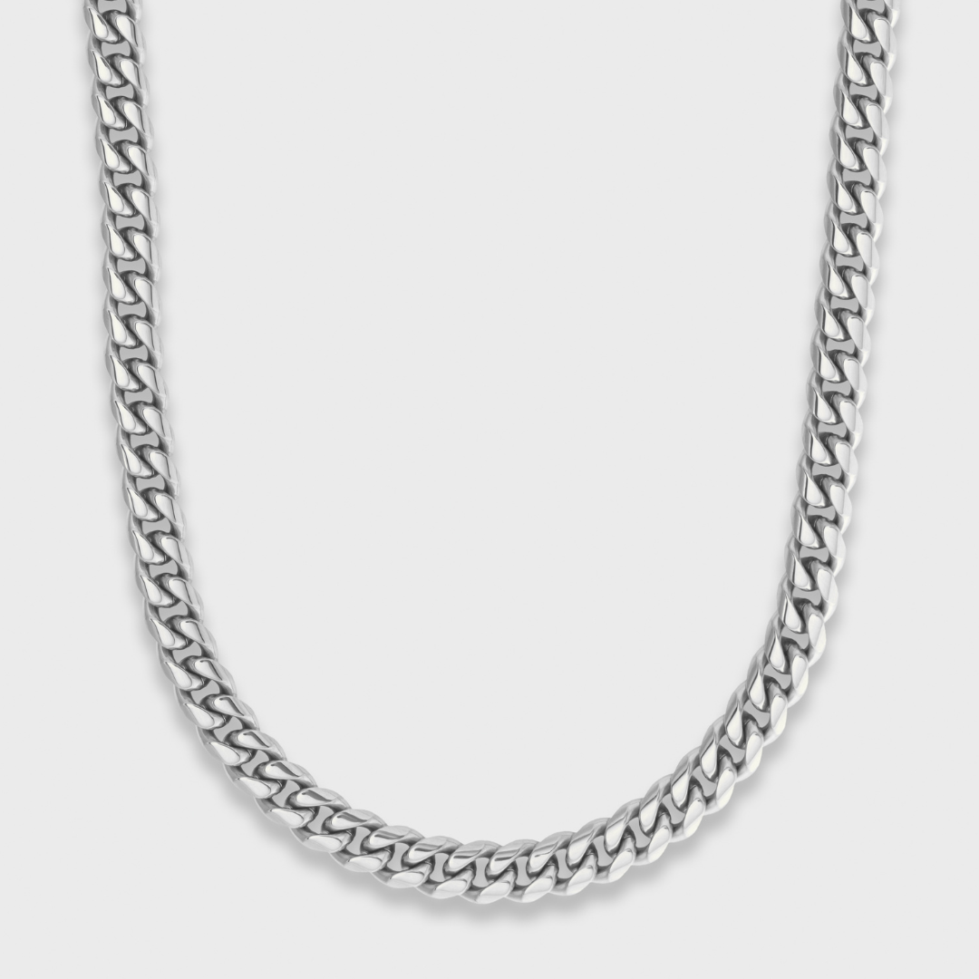 Cuban Link Chain + Bracelet (Silver) - 5mm