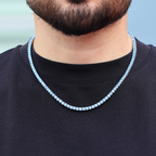 Blue Diamonds Tennis Chain (Silver) - 4mm