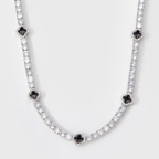 Black Clover Tennis Chain (Silver) - 4mm