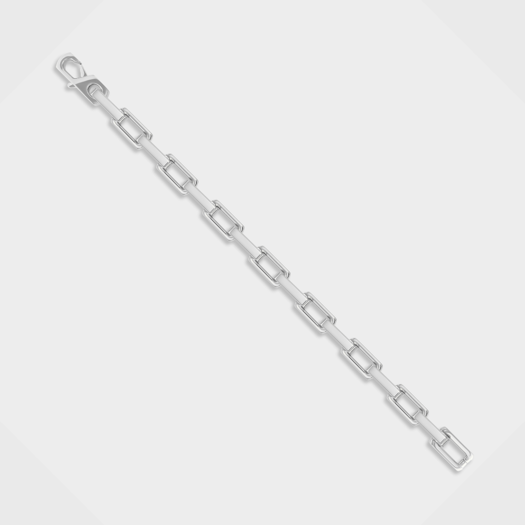 Boxed Anchor Bracelet (Silver) - 10mm