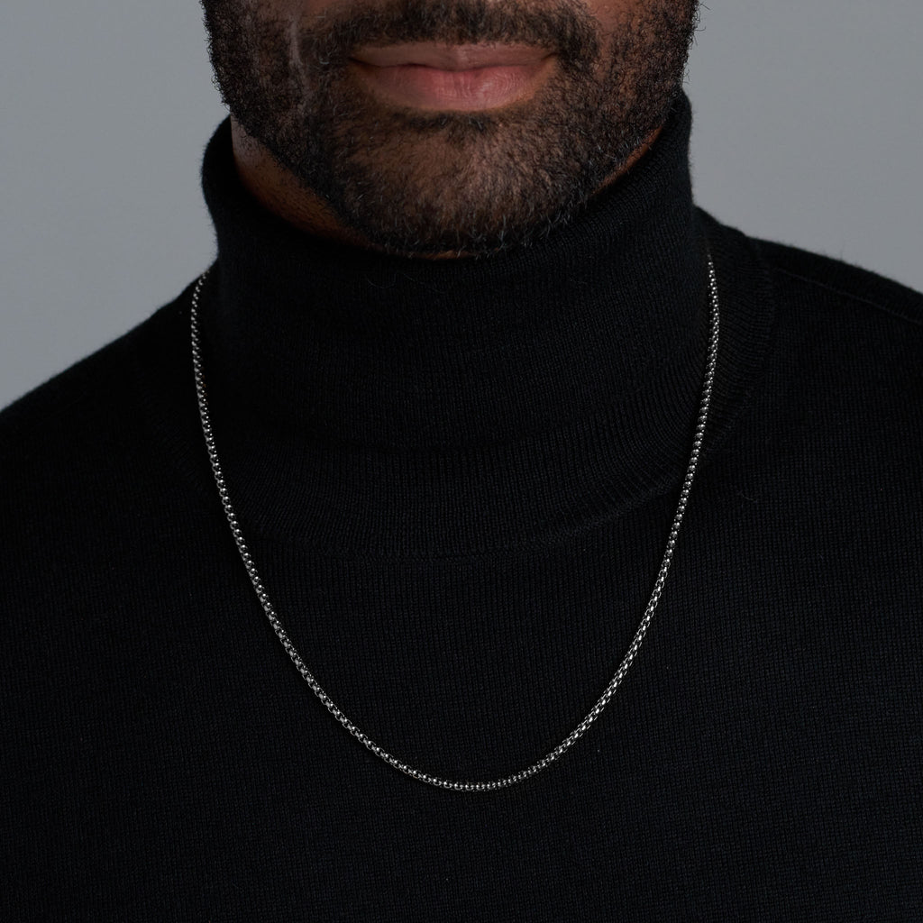 Round Box Chain (Silver) - 3mm