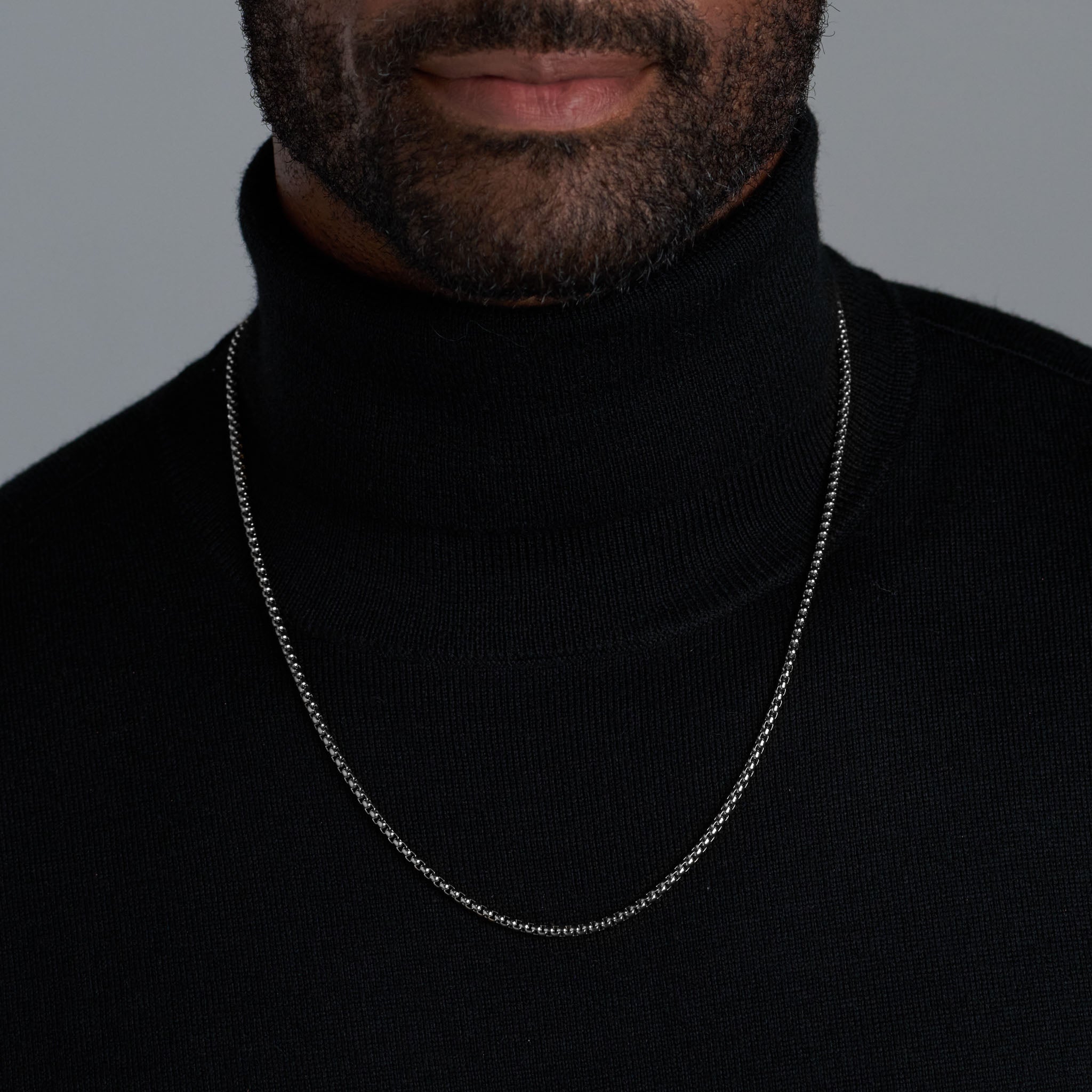 Round Box Chain (Silver) - 3mm