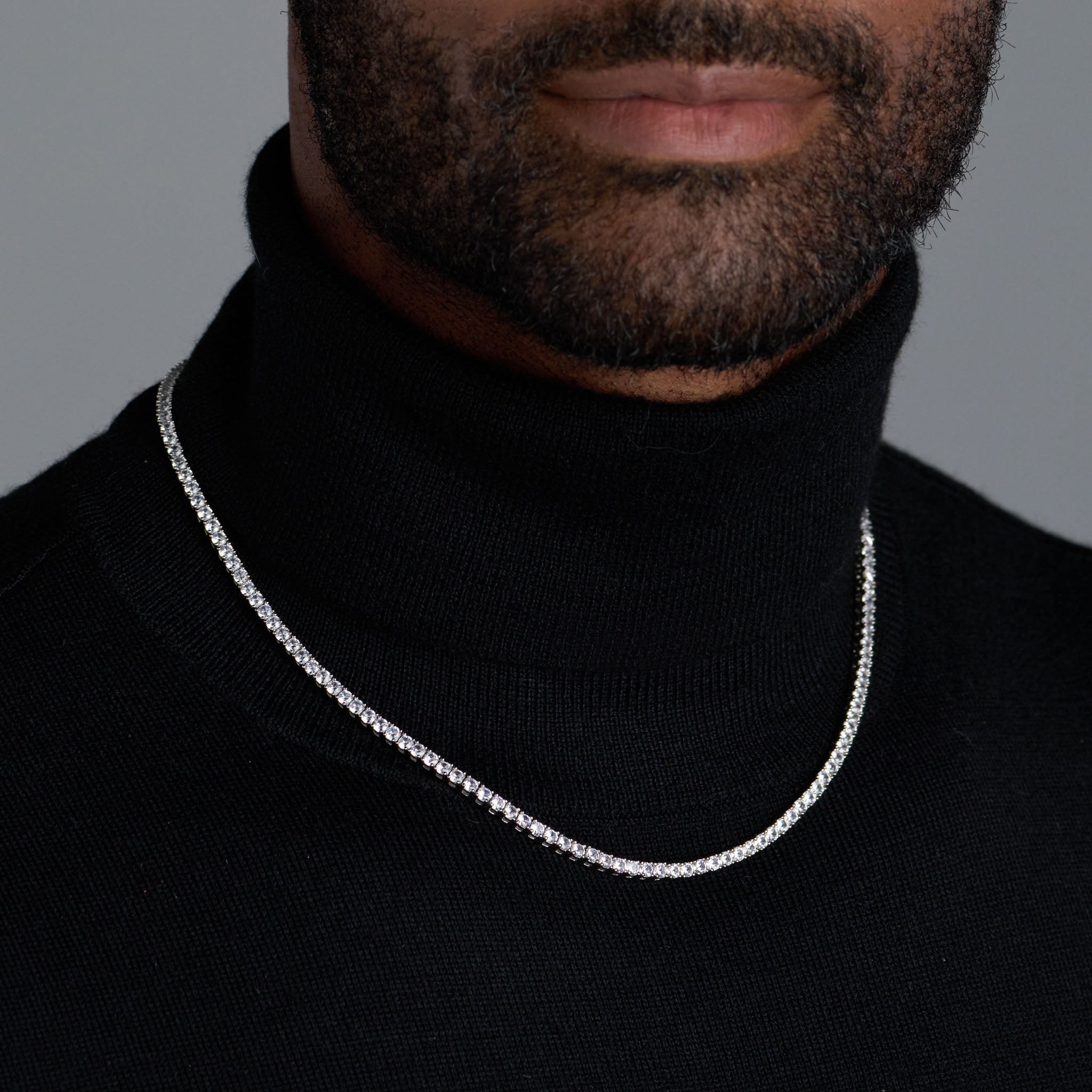 Tennis Chain + Bracelet (Silver) - 3mm