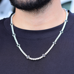 Black Clover Tennis Chain + Bracelet (Silver) - 4mm