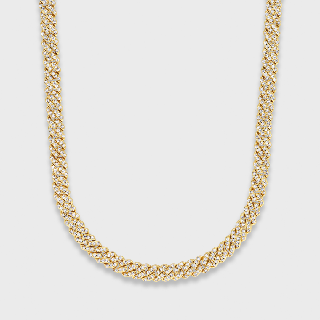 Iced Micro Prong Cuban Chain + Bracelet (Gold) - 5mm