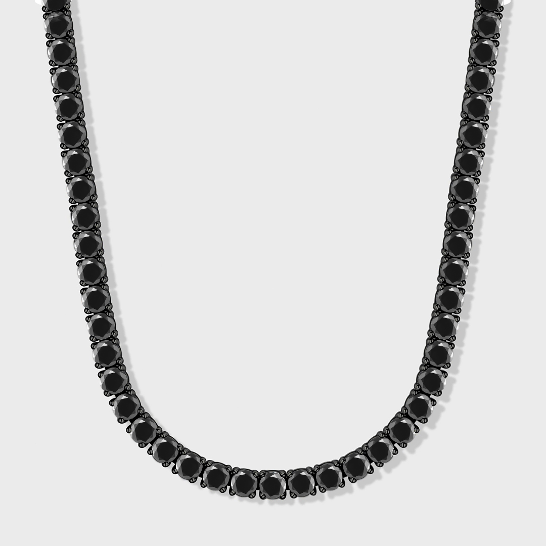 Tennis Chain + Bracelet (Black) - 4mm