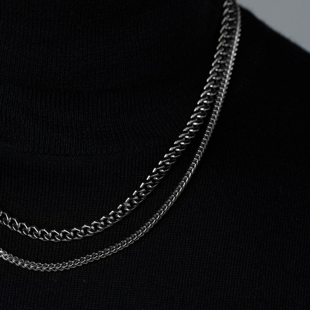 Cuban 5mm + Franco 3mm Stack (Silver)