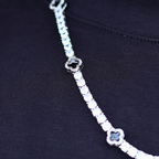 Black Clover Tennis Chain (Silver) - 4mm