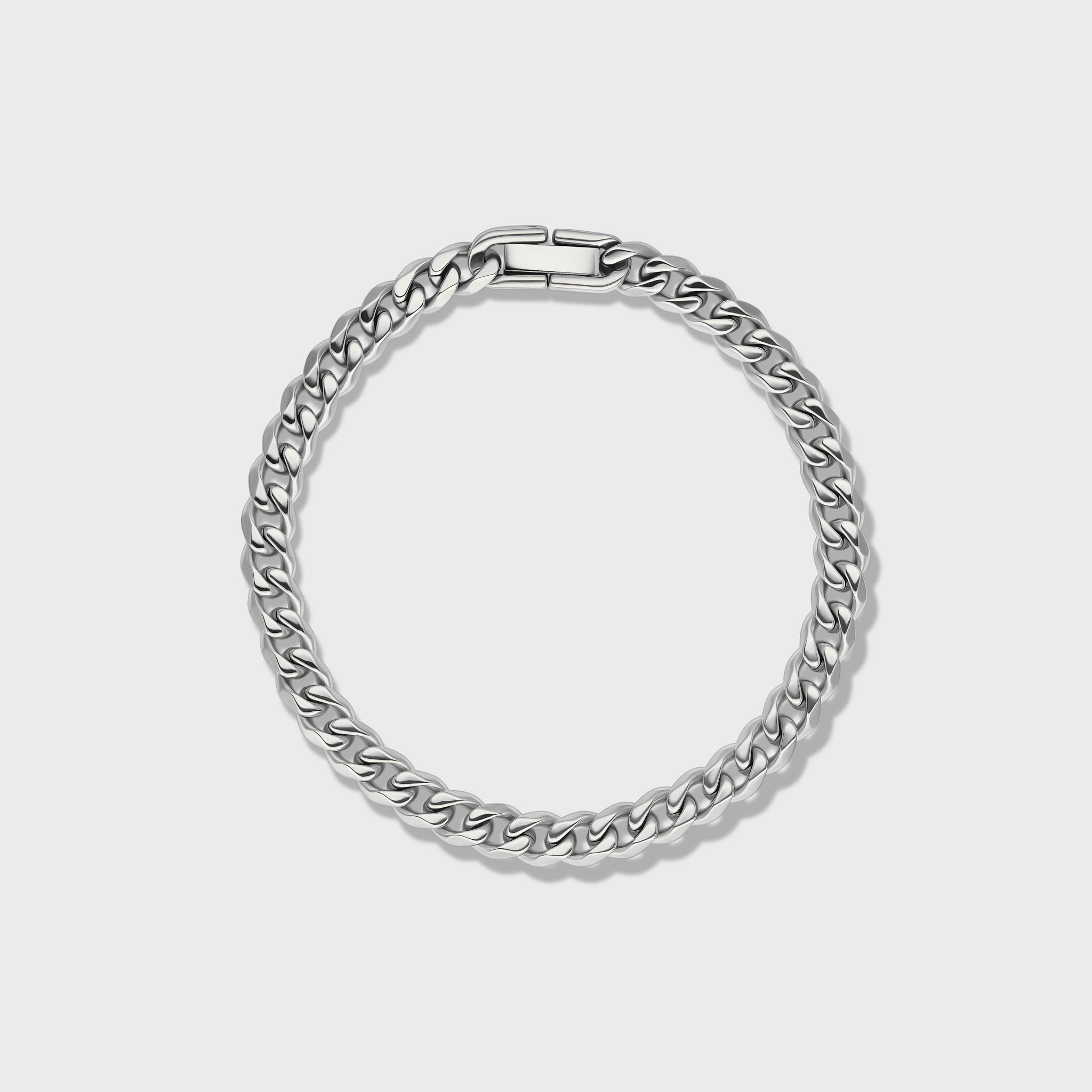 Cuban Link Chain + Bracelet (Silver) - 5mm
