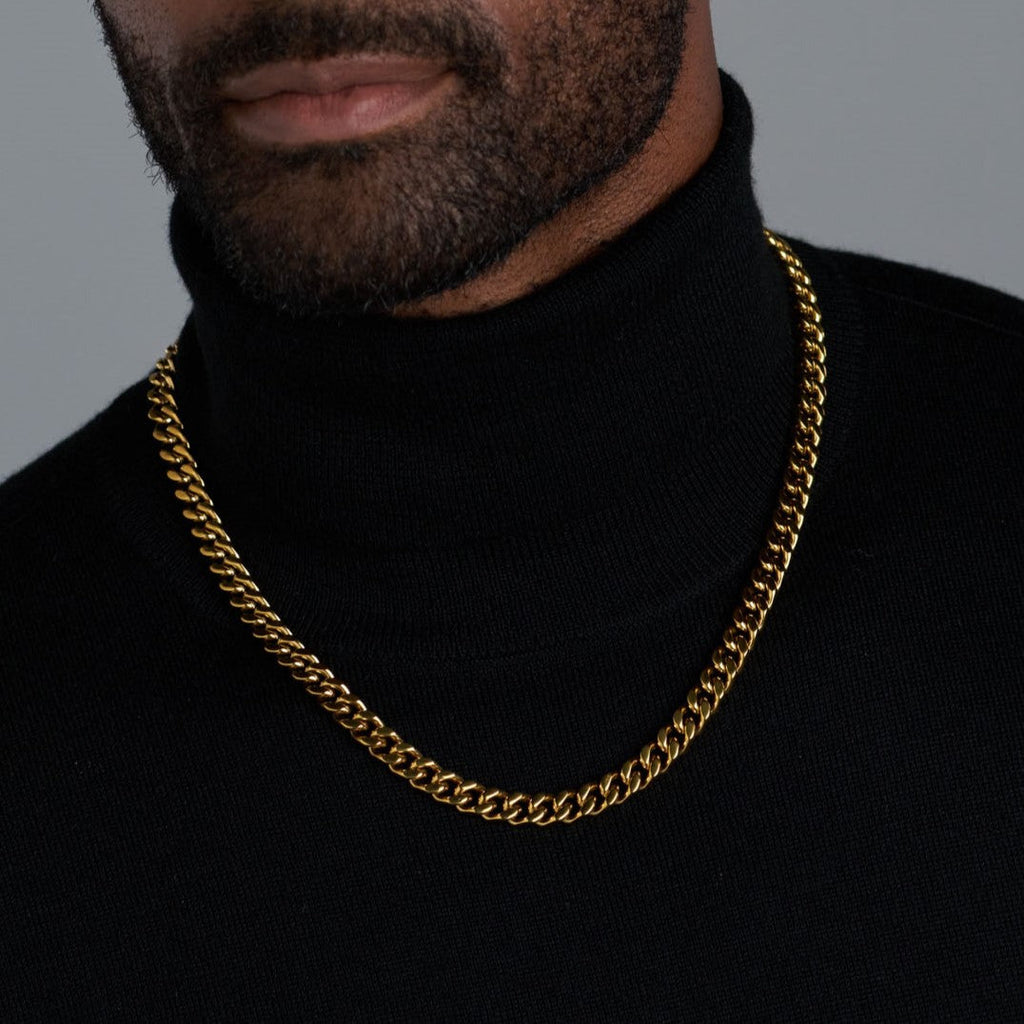 Cuban Link Chain + Bracelet (Gold) - 8mm