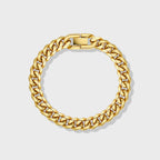 Cuban Link Chain + Bracelet (Gold) - 8mm