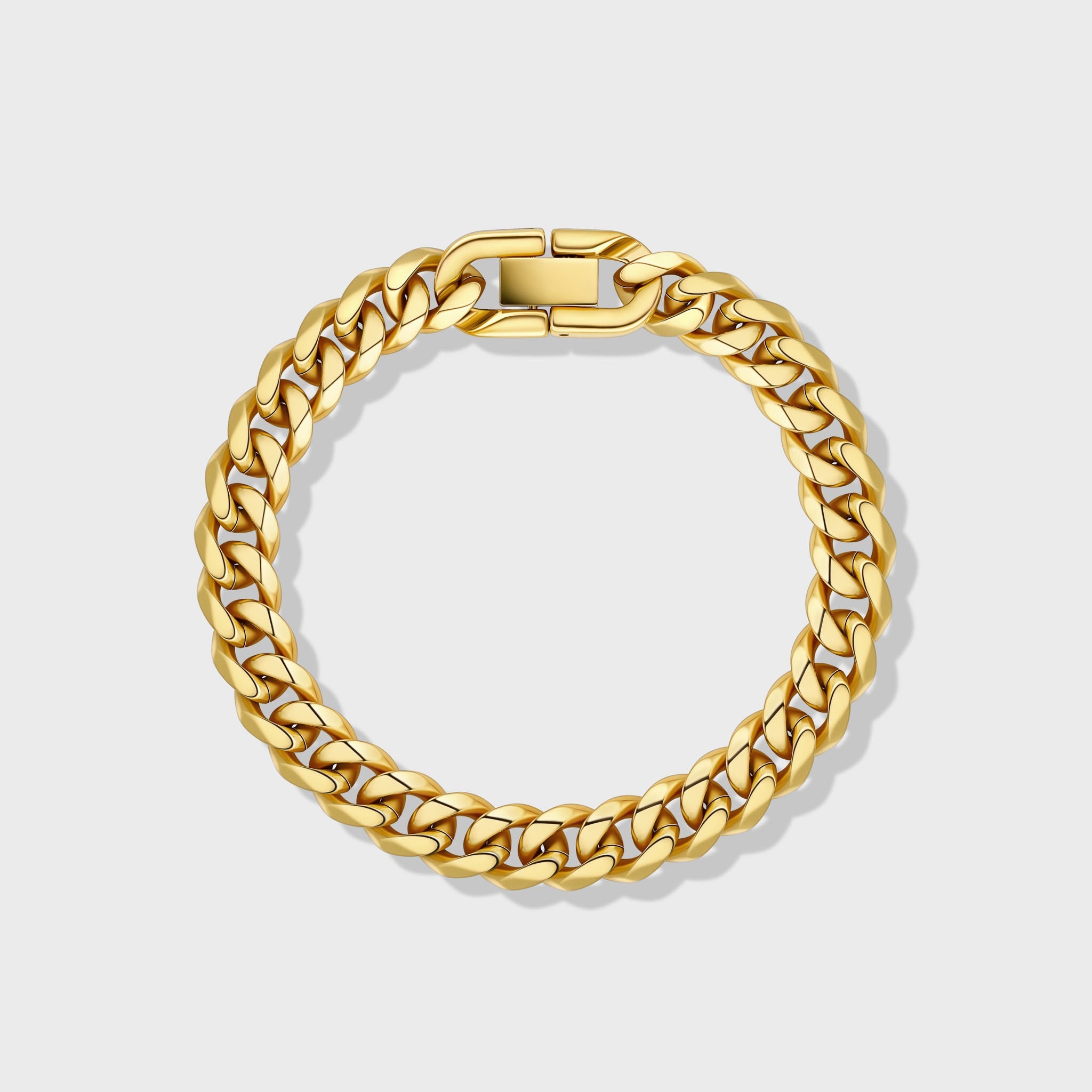 Cuban Link Chain + Bracelet (Gold) - 8mm
