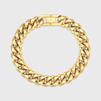 Cuban Link Chain + Bracelet (Gold) - 12mm