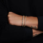 Tennis 5mm + Tennis 3mm Bracelet Stack (Gold)