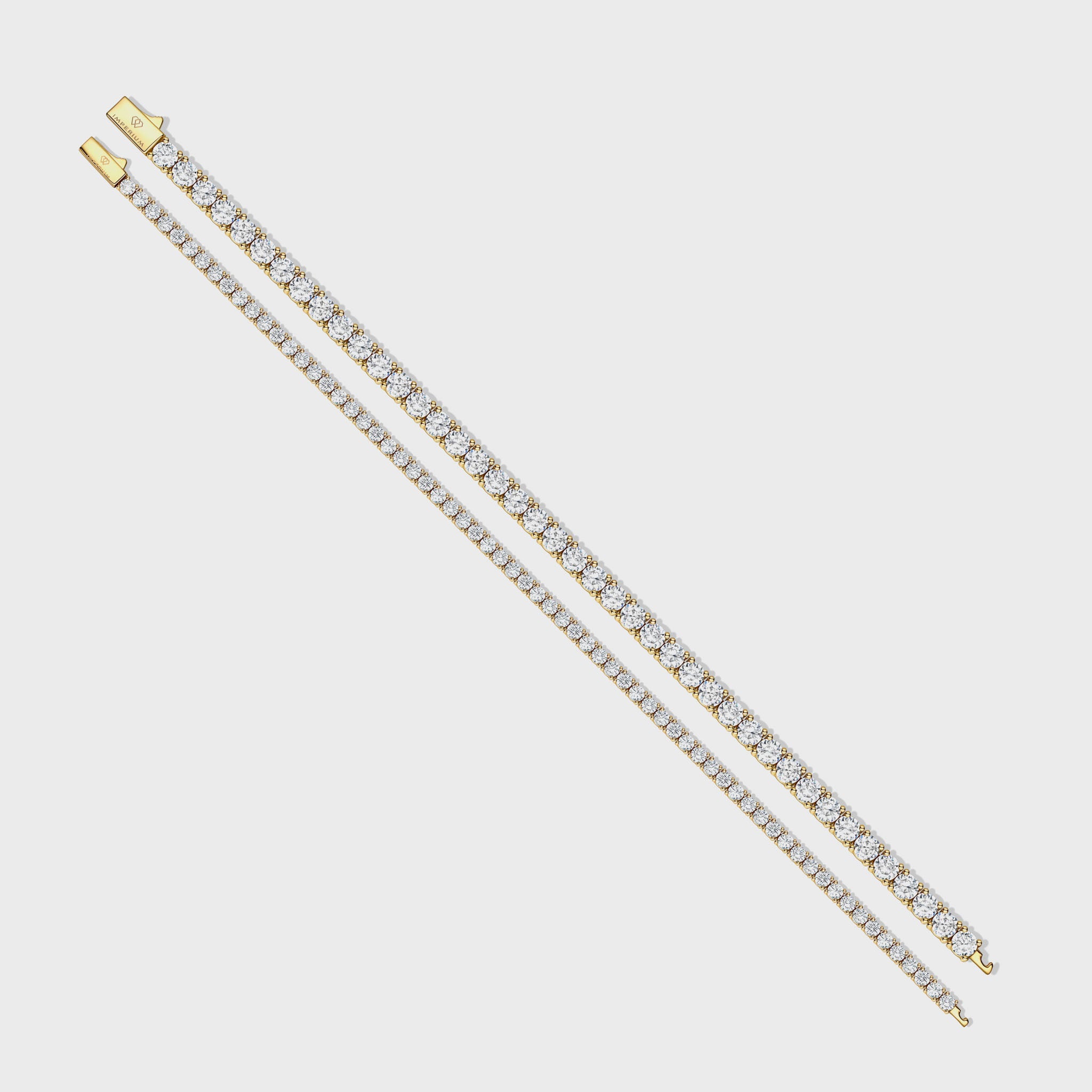 Tennis 5mm + Tennis 3mm Bracelet Stack (Gold)