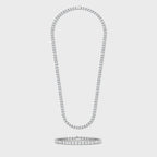 Tennis Chain + Bracelet (Silver) - 5mm