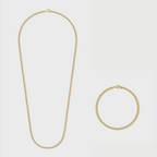 Micro Cuban Link Chain + Bracelet (Gold) - 3mm