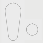 Micro Cuban Link Chain + Bracelet (Silver) - 3mm