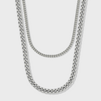 Cuban 5mm + Franco 3mm Stack (Silver)