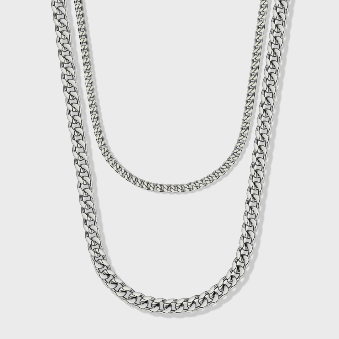 Cuban 5mm + Franco 3mm Stack (Silver)