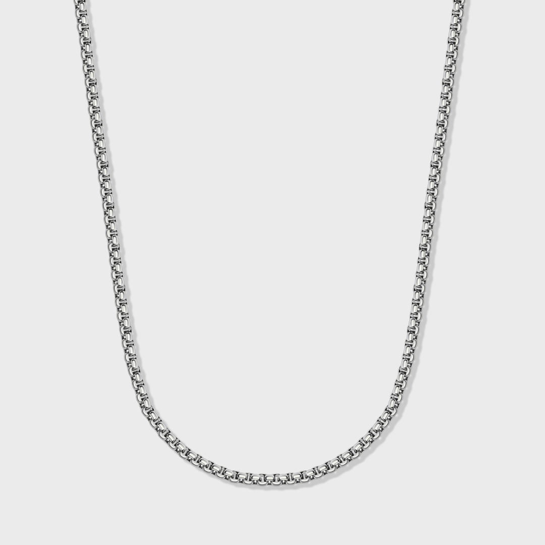 Round Box Chain (Silver) - 3mm