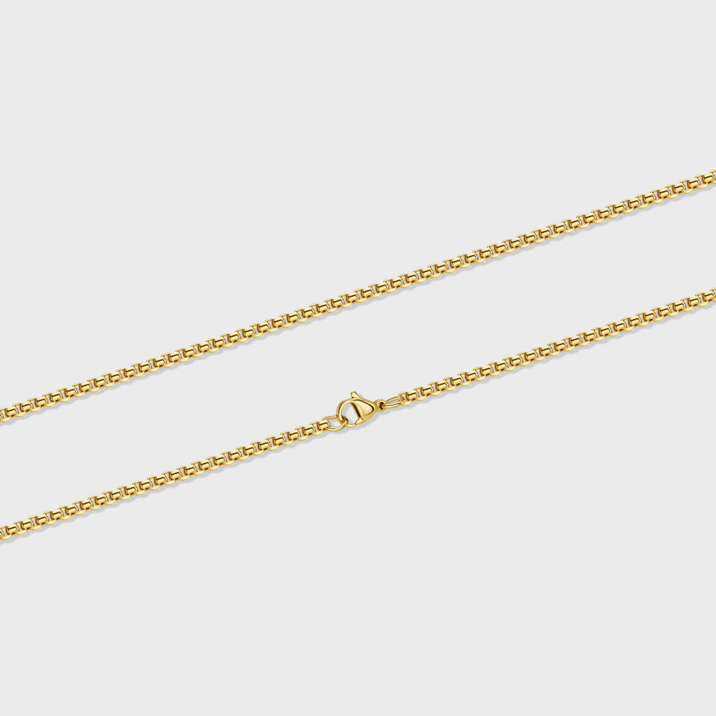 Round Box Chain (Gold) - 3mm