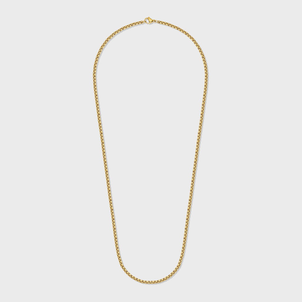 Round Box Chain (Gold) - 3mm