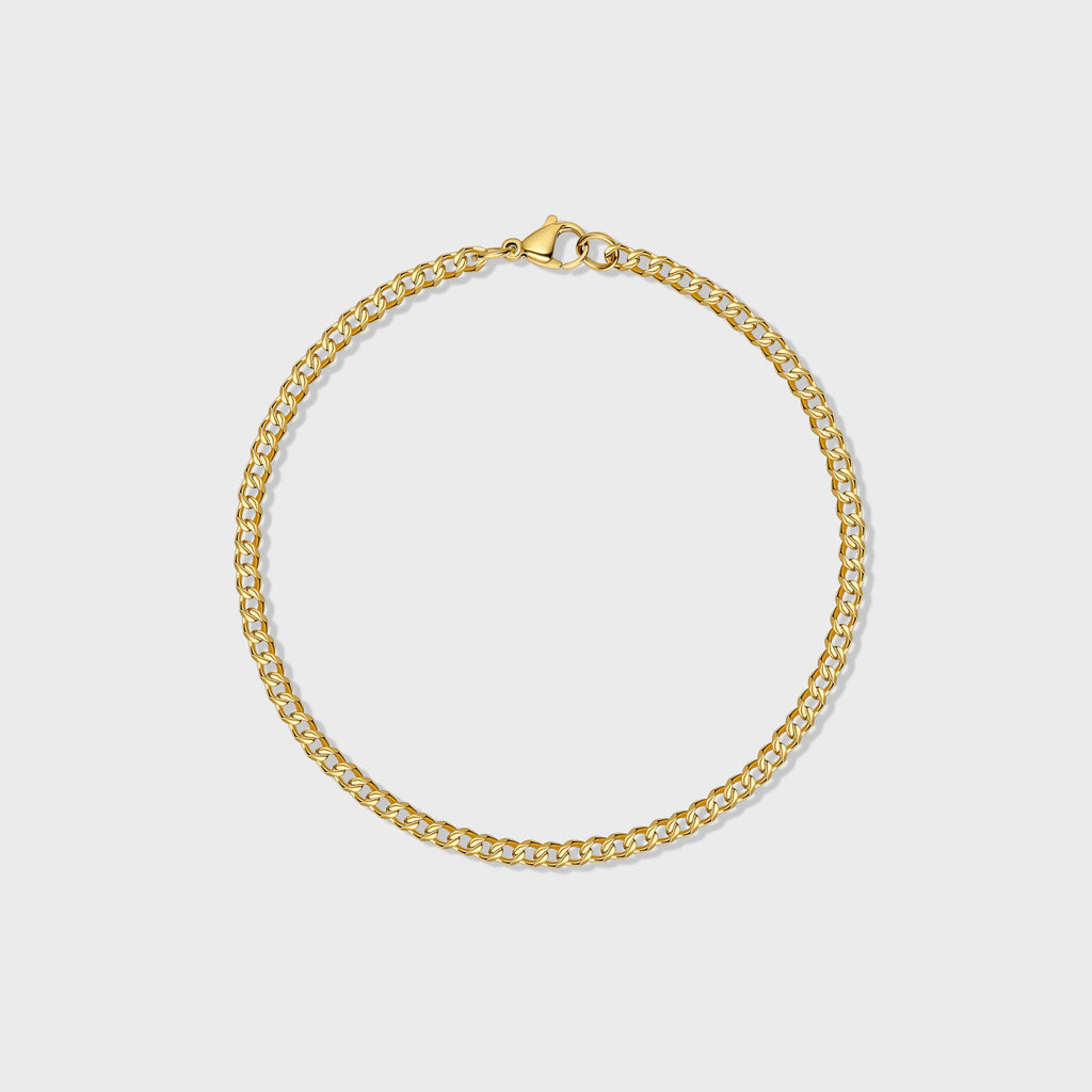 Micro Cuban Link Chain + Bracelet (Gold) - 3mm