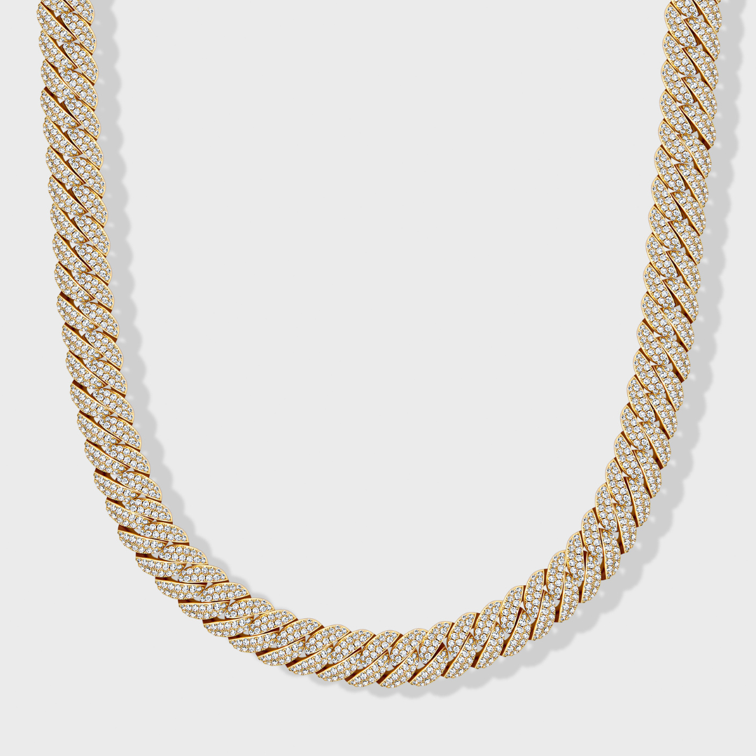 Iced Cuban Chain + Bracelet (Gold) - 10mm