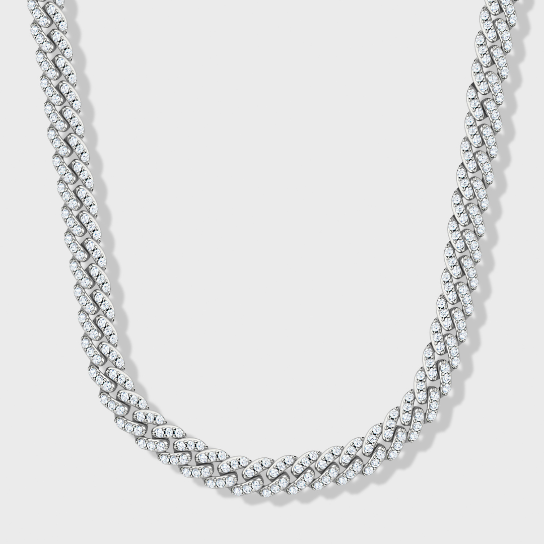 Iced Cuban Chain + Bracelet (Silver) - 8mm