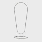 Rope Chain + Bracelet (Silver) - 4mm